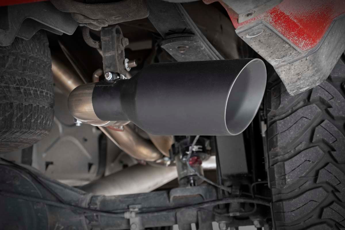 Chevrolet Silverado 1500 Performance Exhaust - Rough Country - Dual Cat Back - Black - '11-'18